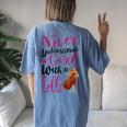 Never Underestimate A Girl With A Cello Cool Quote Women's Oversized Comfort T-Shirt Back Print Moss