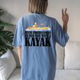 Never Underestimate An Old Man With A Kayak Paddle Canoe Women's Oversized Comfort T-Shirt Back Print Moss