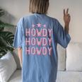 Vintage Rodeo Western Country Texas Cowgirl Texan Pink Howdy Women's Oversized Comfort T-Shirt Back Print Moss