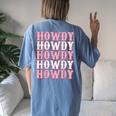 Vintage White Howdy Rodeo Western Country Southern Cowgirl Women's Oversized Comfort T-Shirt Back Print Moss