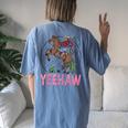 Vintage Yeehaw Howdy Rodeo Western Country Southern Cowgirl Women's Oversized Comfort T-Shirt Back Print Moss
