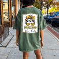 Purple Gold Football Mom Mother Football Vibes Women's Oversized Comfort T-Shirt Back Print Moss