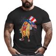 Funny Hotdog Usa Flag America Independence Day 4Th Of July Usa Funny Gifts Big and Tall Men Graphic T-shirt