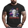 Funny Joe Biden Merry Christmas In July Usa Flag 4Th Of July Usa Funny Gifts Big and Tall Men Graphic T-shirt
