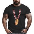 Hot Dog 4Th Of July Funny Necklace Patriotic Food Lover Patriotic Funny Gifts Big and Tall Men Graphic T-shirt