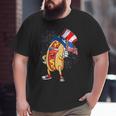 Funny Hotdog Usa Flag America Independence Day 4Th Of July Usa Funny Gifts Big and Tall Men Graphic T-shirt