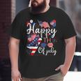 Happy 4Th Of July Patriotic American Us Flag 4Th Of July Patriotic Funny Gifts Big and Tall Men Graphic T-shirt