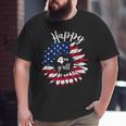Happy 4Th Of July Vintage Sunflower American Flag Patriotic Patriotic Funny Gifts Big and Tall Men Graphic T-shirt