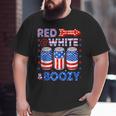 Red White & Boozy Summer Funny Drinking 4Th Of July Usa Flag Drinking Funny Designs Funny Gifts Big and Tall Men Graphic T-shirt