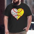 Softball Baseball Heart Mom Dad Women Mothers Day 2023 Gifts For Mom Funny Gifts Big and Tall Men Graphic T-shirt