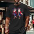 4Th Of July George Washington Griddy George Griddin Firework Big and Tall Men Graphic T-shirt