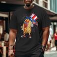 Funny Hotdog Usa Flag America Independence Day 4Th Of July Usa Funny Gifts Big and Tall Men Graphic T-shirt