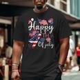 Happy 4Th Of July Patriotic American Us Flag 4Th Of July Patriotic Funny Gifts Big and Tall Men Graphic T-shirt