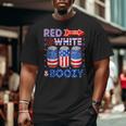 Red White & Boozy Summer Funny Drinking 4Th Of July Usa Flag Drinking Funny Designs Funny Gifts Big and Tall Men Graphic T-shirt