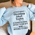 A Truly Great Elementary School Teacher Is Hard To Find Gifts For Teacher Funny Gifts Women Oversized Sweatshirt Light Blue