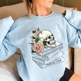Death By Tbr | To Be Read - Tbr Pile Bookish Bibliophile Women Oversized Sweatshirt Light Blue