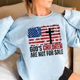 Gods Children Are Not For Sale Funny Women Oversized Sweatshirt Light Blue