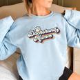 Vintage Mothers Day Gift Dog Lovers Dachshund Mama Mothers Day Funny Gifts Women Oversized Sweatshirt Light Blue