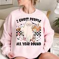 Ghost People Year Round Cool Spooky Ghost Halloween Halloween Funny Gifts Women Oversized Sweatshirt Light Pink