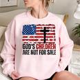 Gods Children Are Not For Sale Funny Women Oversized Sweatshirt Light Pink