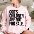 Gods Children Are Not For Sale Saying Gods Children Women Oversized Sweatshirt Light Pink