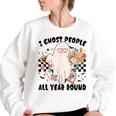 Ghost People Year Round Cool Spooky Ghost Halloween Halloween Funny Gifts Women Oversized Sweatshirt White