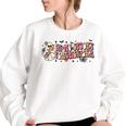 Groovy In My Spooky Teacher Era Halloween Trick Or Teach Halloween Gifts Women Oversized Sweatshirt White