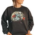 Death Trick Or Treating - Vintage Skeleton Halloween Halloween Funny Gifts Women Oversized Sweatshirt Black