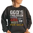 Gods Children Are Not For Sale Retro Women Oversized Sweatshirt Black