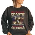 My Favorite Coastie Wears Dog Tags And Combat Boots Women Oversized Sweatshirt Black
