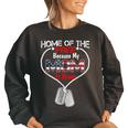 My Mom Is Brave Home Of The Free Proud Army Daughter Son Women Oversized Sweatshirt Black