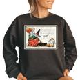 Vintage Halloween Trick Or Treating Ghost & Witch 1923 Halloween Funny Gifts Women Oversized Sweatshirt Black