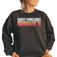 West Virginia Retro Style Vintage 70S 80S 90S Gift 70S Vintage Designs Funny Gifts Women Oversized Sweatshirt Black