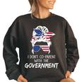 Women Freedom I Don’T Co-Parent With The Government Freedom Funny Gifts Women Oversized Sweatshirt Black