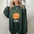 King Pumkin Spice Fall Matching For Family Women's Oversized Sweatshirt Forest