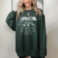 The Mountains Are Calling And I Must Go Camping Gift Women Oversized Sweatshirt Forest