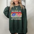 Old-School Dad I Dont Co-Parent With The Government Vintage Funny Gifts For Dad Women Oversized Sweatshirt Forest