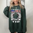 Proud Army Tio My Favorite Soldier Calls Me Tio Uncle Gift Women Oversized Sweatshirt Forest