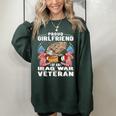 Proud Girlfriend Of An Iraq War Veteran Military Vets Lover Women Oversized Sweatshirt Forest