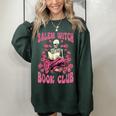 Salem Witch Book Club Halloween Skeleton Reading Season Reading Funny Designs Funny Gifts Women Oversized Sweatshirt Forest