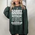 Sorry My Heart Only Beats For My Freaking Awesome Boyfriend Women Oversized Sweatshirt Forest