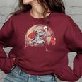 Death Trick Or Treating - Vintage Skeleton Halloween Halloween Funny Gifts Women Oversized Sweatshirt Maroon