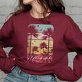 Ft Fort Lauderdale Florida Retro Vintage Beach Surf Surfing Florida Gifts & Merchandise Funny Gifts Women Oversized Sweatshirt Maroon