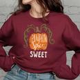 Sweet Pumkin Spice Fall Matching For Family Women's Oversized Sweatshirt Maroon