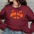 Halloween Trash Panda Bandit Raccoon Pumpkin Jackolantern Women Oversized Sweatshirt Maroon
