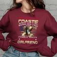My Favorite Coastie Wears Dog Tags And Combat Boots Women Oversized Sweatshirt Maroon