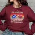 Old-School Dad I Dont Co-Parent With The Government Vintage Funny Gifts For Dad Women Oversized Sweatshirt Maroon