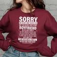 Sorry My Heart Only Beats For My Freaking Awesome Boyfriend Women Oversized Sweatshirt Maroon