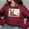 Vintage Halloween Trick Or Treating Ghost & Witch 1923 Halloween Funny Gifts Women Oversized Sweatshirt Maroon
