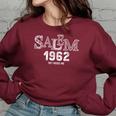 Vintage Salem 1692 They Missed One Halloween Outfit Family Women's Oversized Sweatshirt Maroon